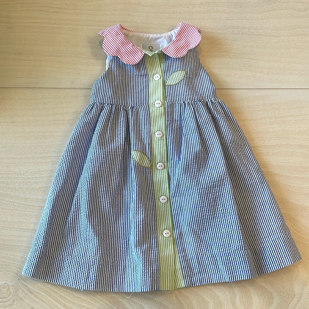 Florence Eiseman seersucker flower dress size 3T